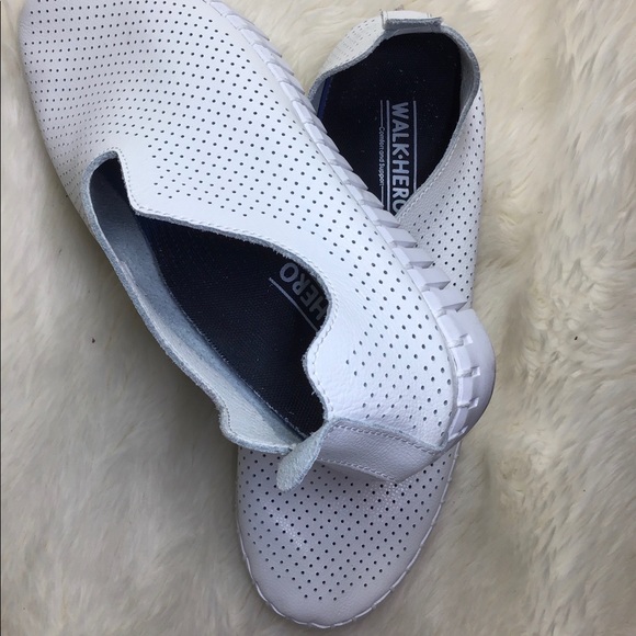 Walk-hero white comfort tulipy slip shoes size 10 - Picture 3 of 5
